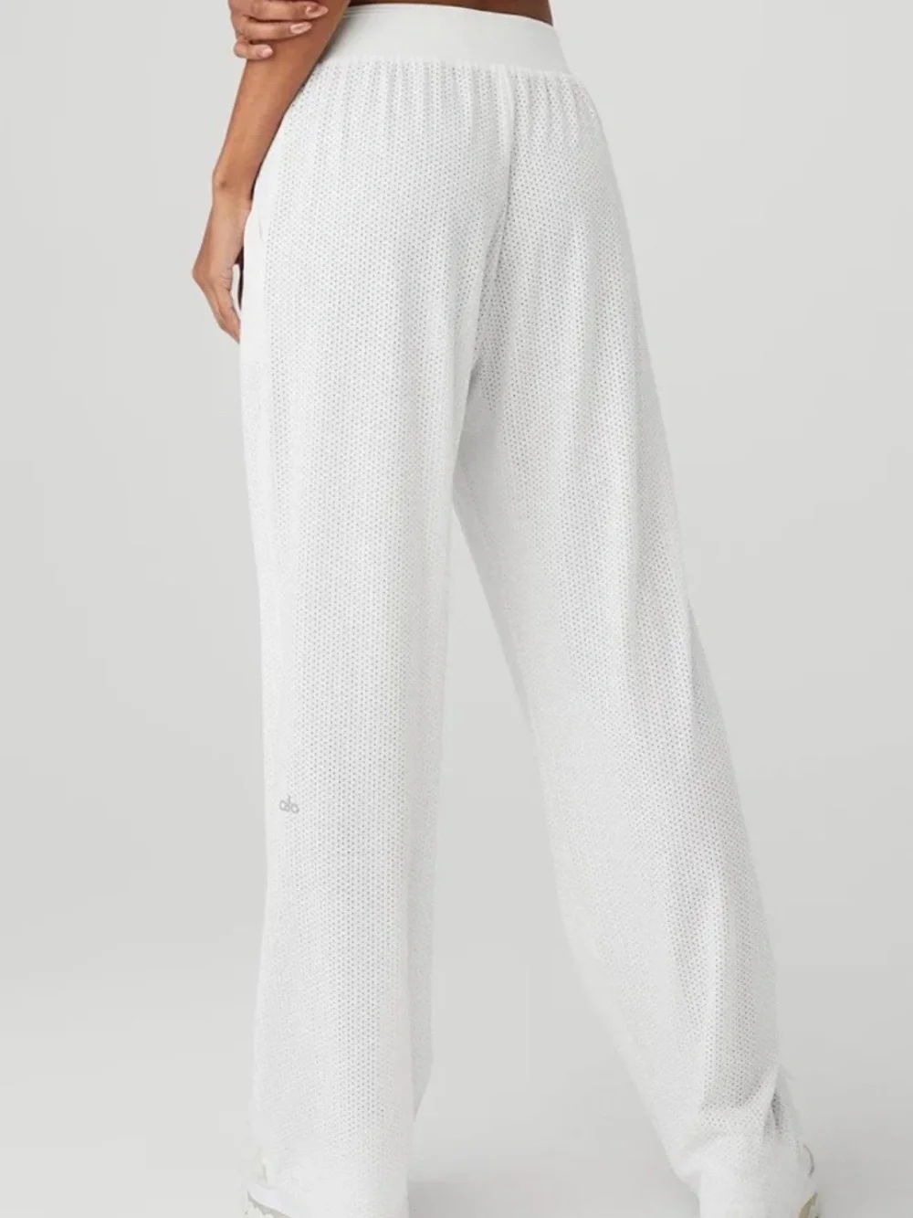 Alo Yoga Women's Mesh All Star Wide-Leg Pants White